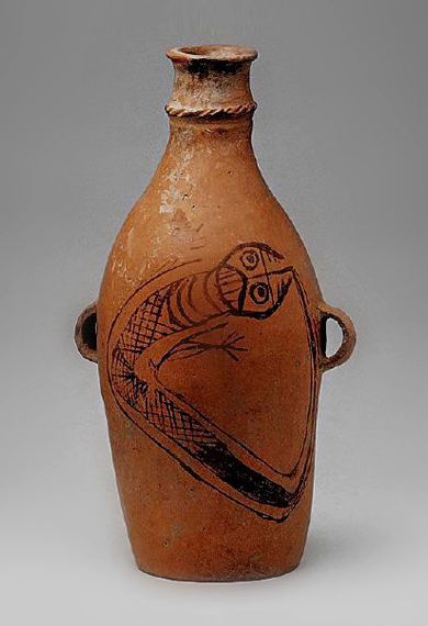 仰韶文化|鲵鱼纹彩陶瓶