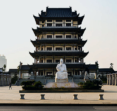 湘潭市-湘乡市区-镇湘楼（蒋琬像）·涟水河（滨河）风景区 