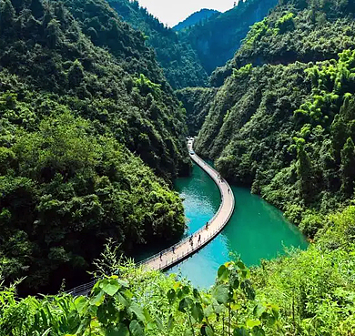 恩施州-宣恩县-珠山镇-狮子关峡谷（水上浮桥）风景旅游区