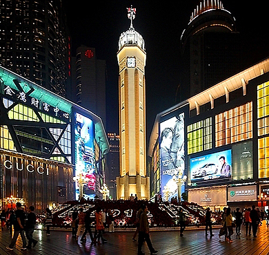 重庆市-渝中区-解放碑（|民|重庆抗战胜利碑·重庆人民解放纪念碑）商业街区